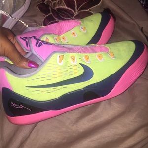 Nike Kobe 9s navy pink and glow yellow